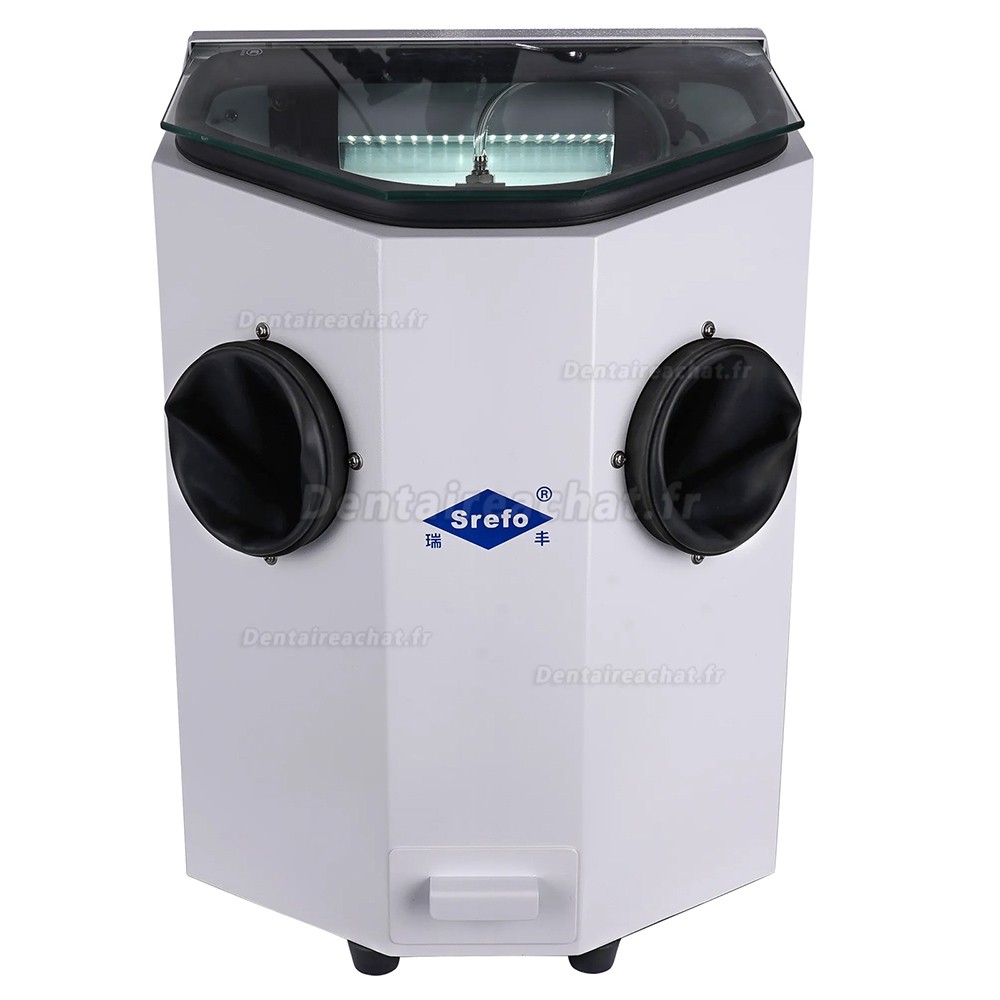 Sableuse au corindon pour laboratoire dentaire Srefo R-605, Sableuse prothese dentaire avec éclairage LED